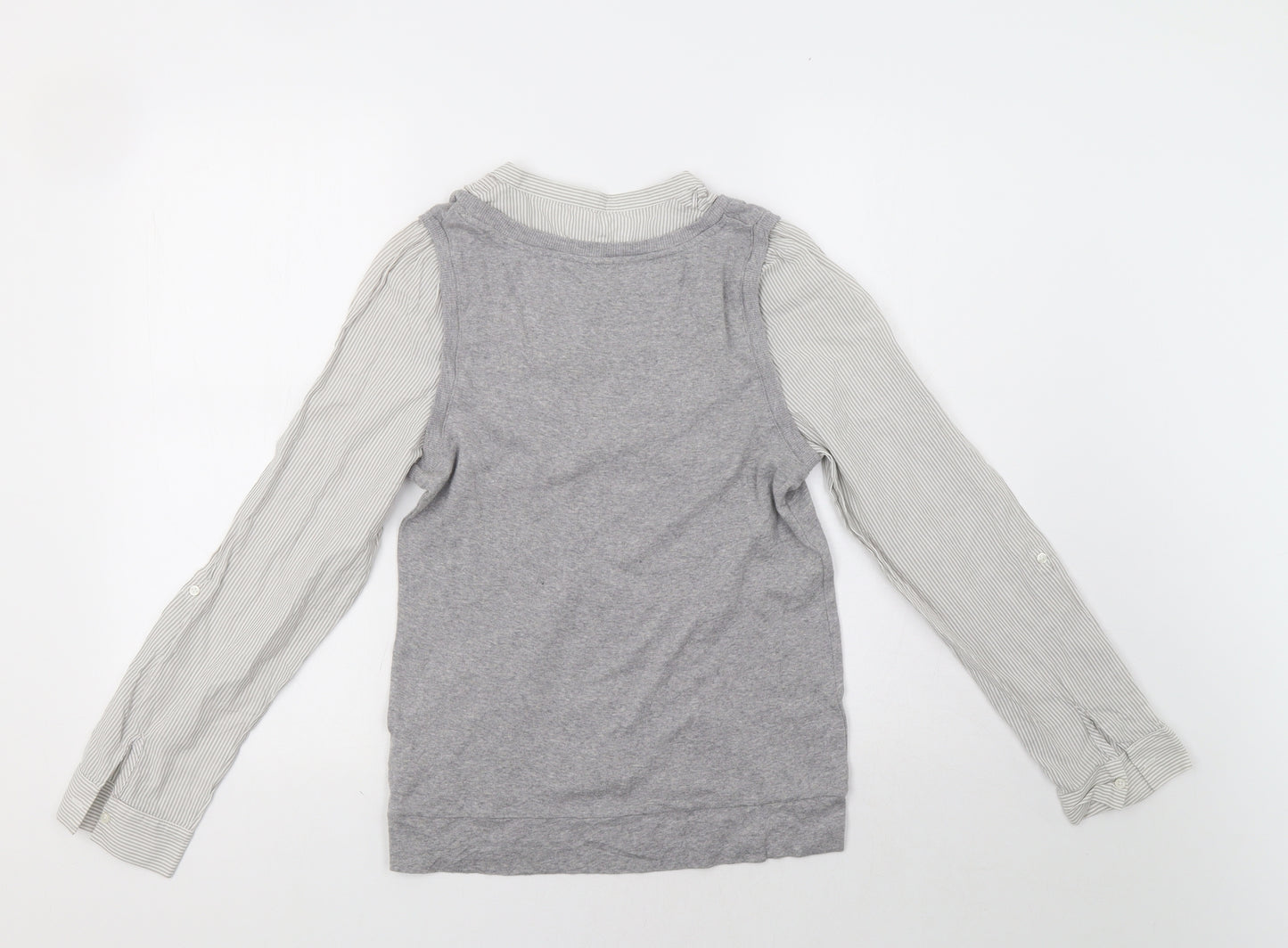 M&S Womens Grey Striped  Pullover Jumper Size 12