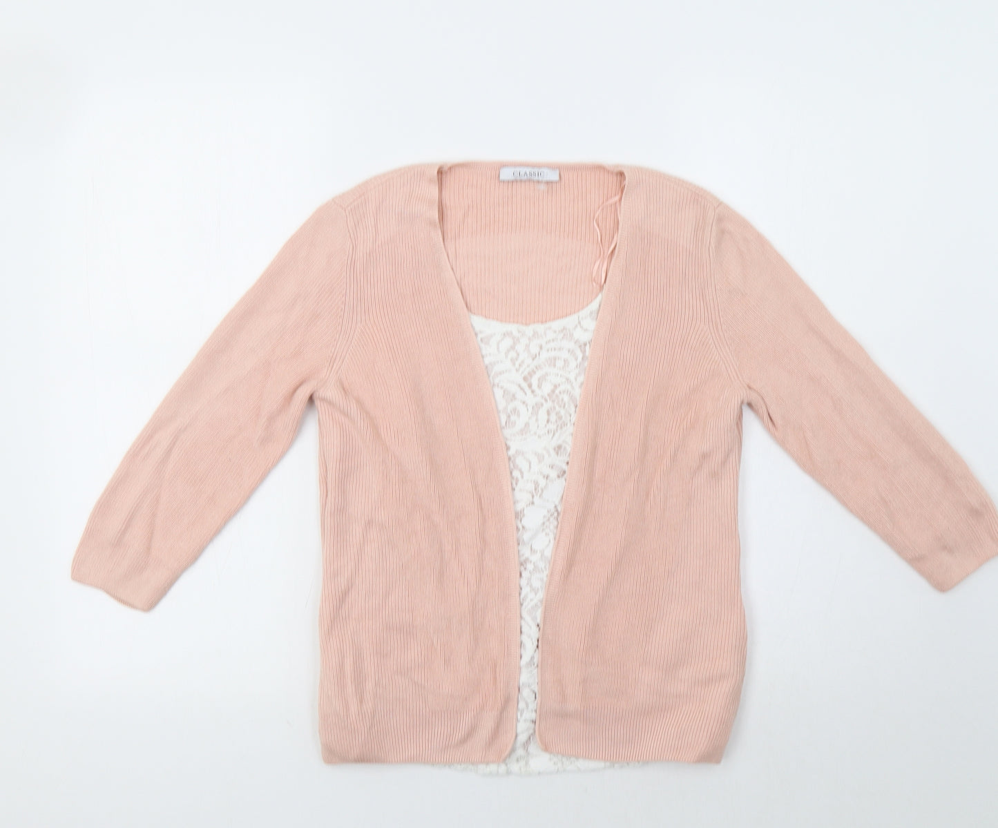 M&S Womens Pink Floral  Cardigan Jumper Size 10