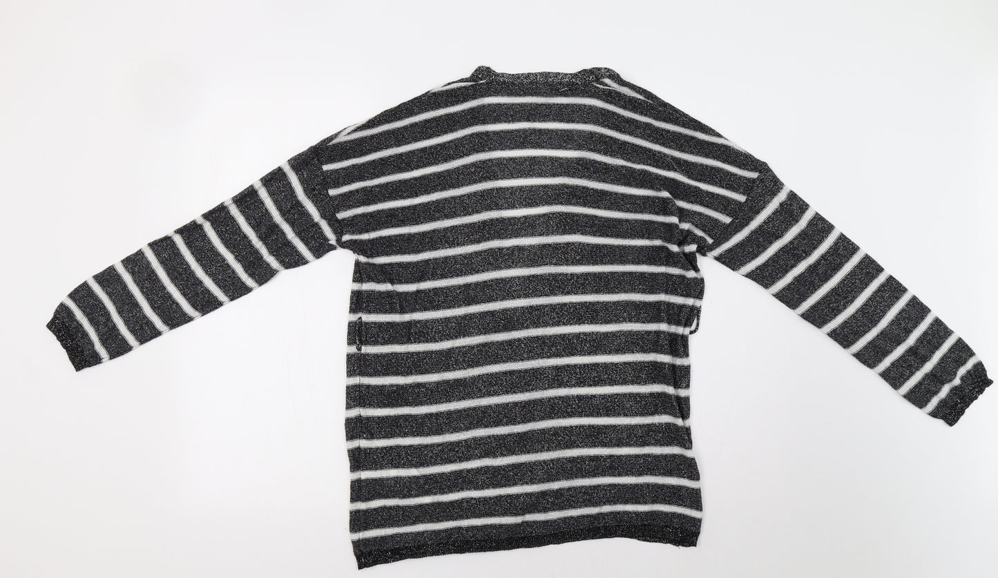 Koton Womens Black Striped  Cardigan Jumper Size M