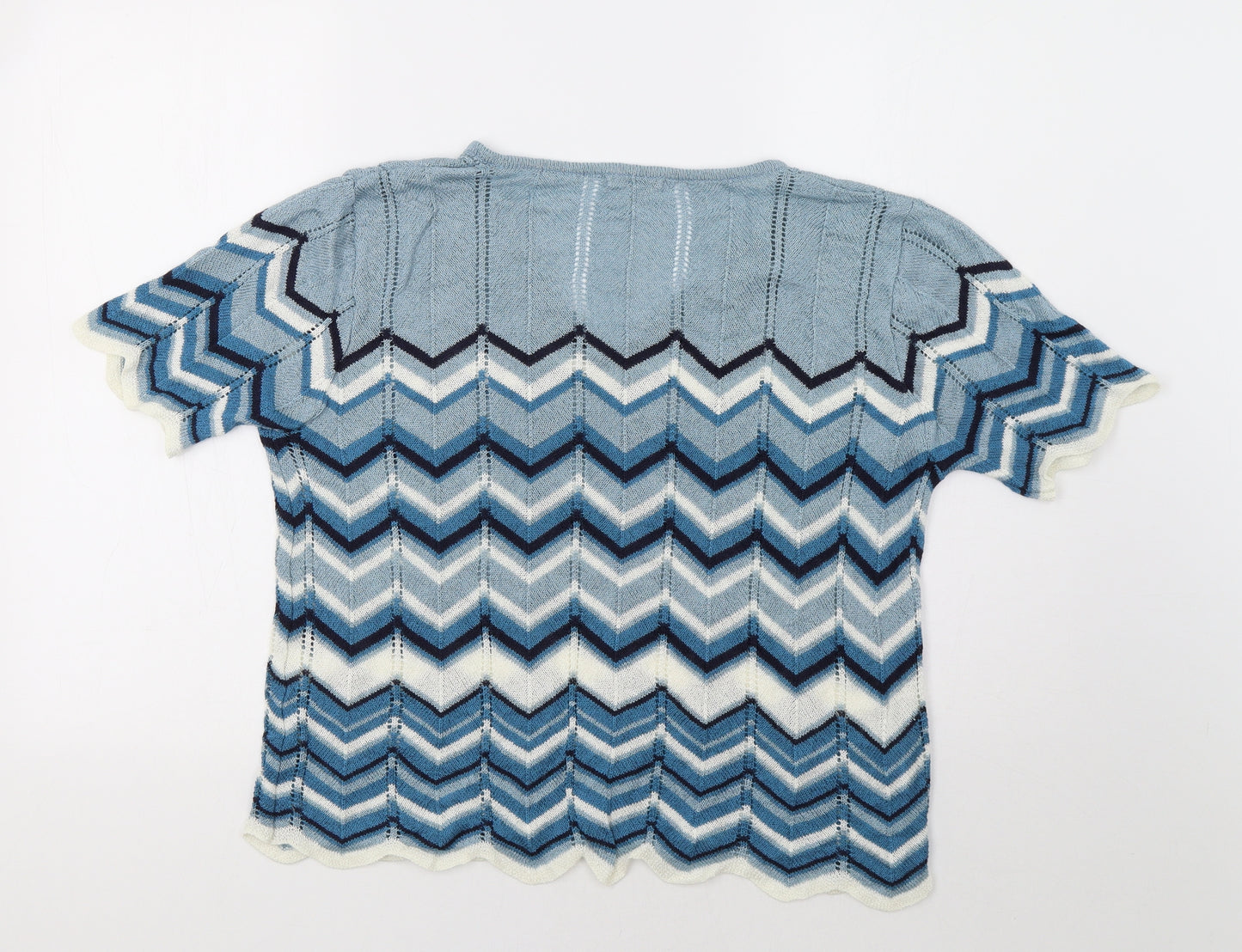 Berkertex Womens Blue Geometric  Pullover Jumper Size 16