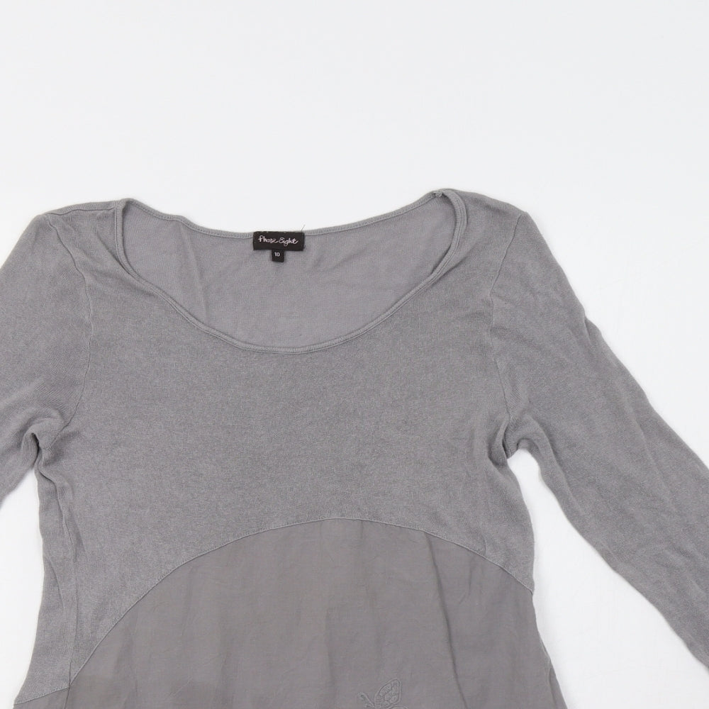 Phase Eight Womens Grey  Knit Tunic Jumper Size 10