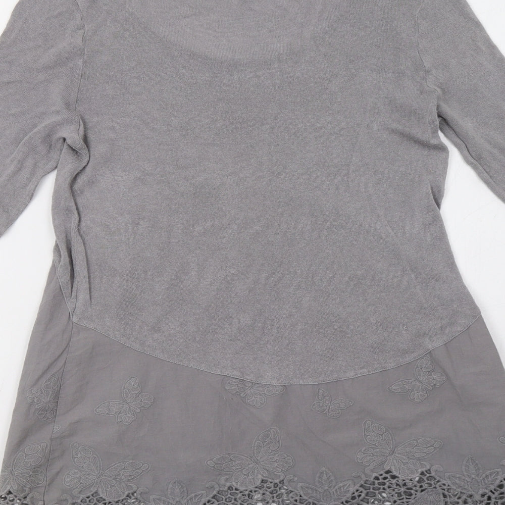 Phase Eight Womens Grey  Knit Tunic Jumper Size 10