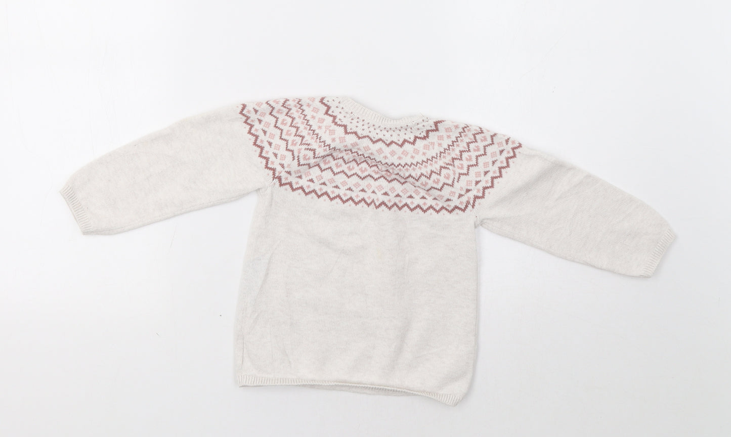 H&M Baby Beige Fair Isle  Pullover Jumper Size 18-24 Months