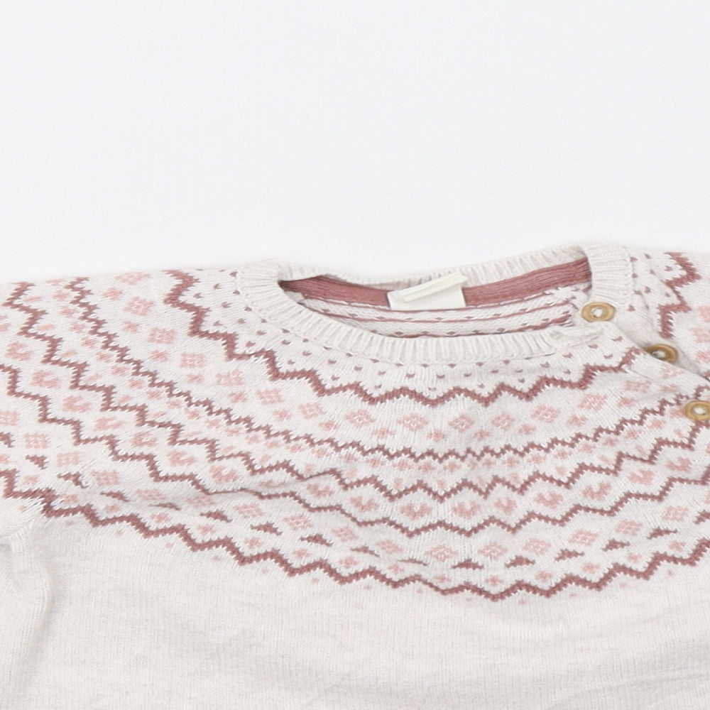 H&M Baby Beige Fair Isle  Pullover Jumper Size 18-24 Months