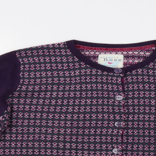 Country Rose Womens Purple Geometric  Cardigan Jumper Size M
