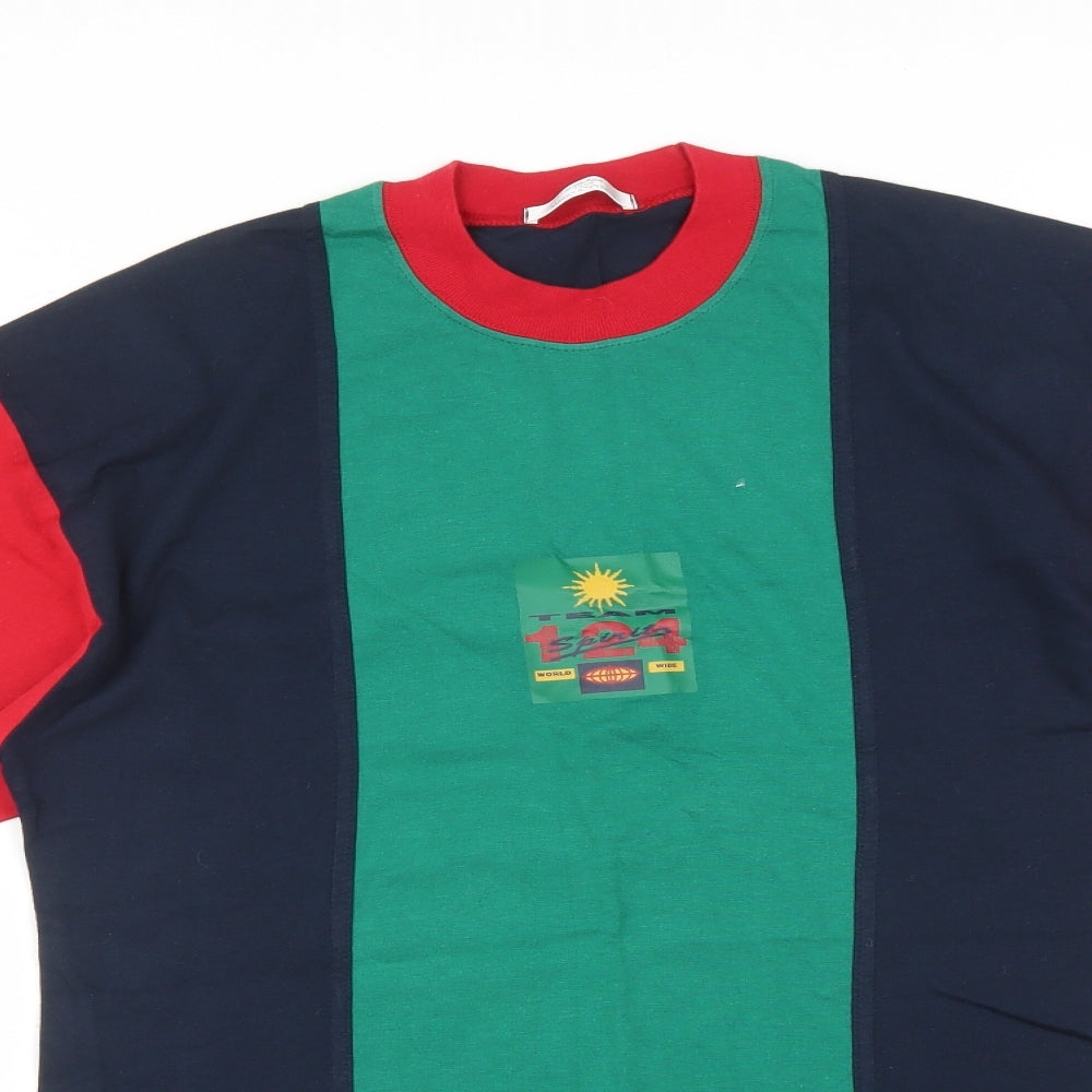 ST MICHAEL Mens Multicoloured Colourblock   T-Shirt Size S