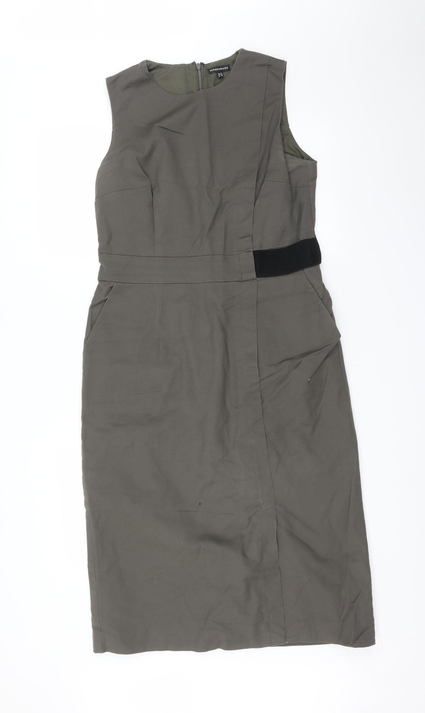 Warehouse Womens Green   Pencil Dress  Size 14