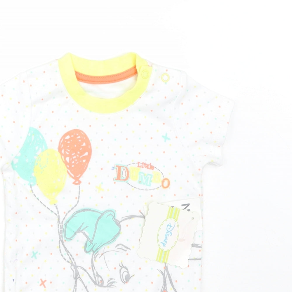 Nutmeg Baby White Polka Dot  Babygrow One-Piece Size 9-12 Months  - DISNEY DUMBO
