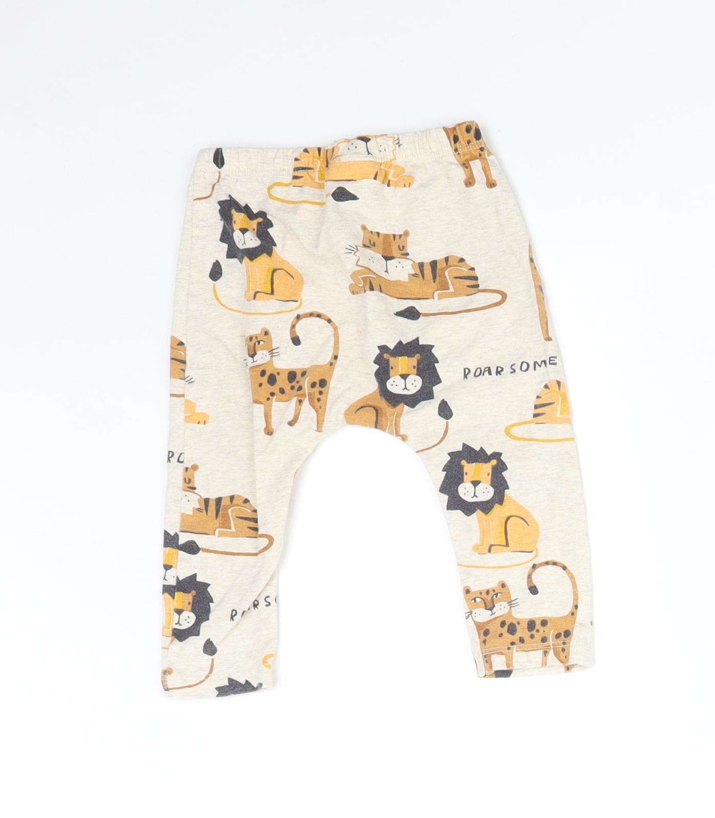 NEXT Baby Beige    Leggings Size 6-9 Months  - ANIMAS ROARSOME