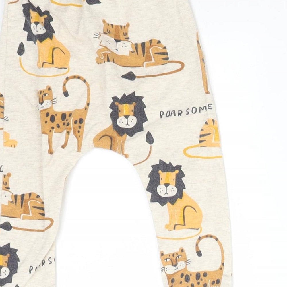NEXT Baby Beige    Leggings Size 6-9 Months  - ANIMAS ROARSOME