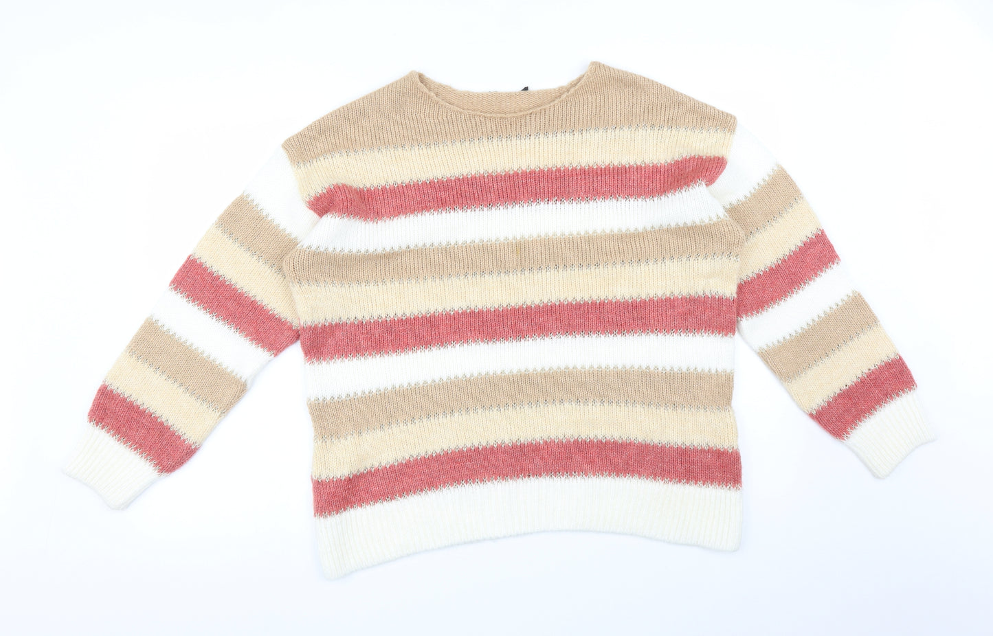 Peacocks Womens Multicoloured Striped  Pullover Sweatshirt Size L