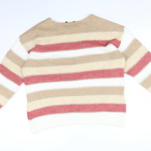 Peacocks Womens Multicoloured Striped  Pullover Sweatshirt Size L