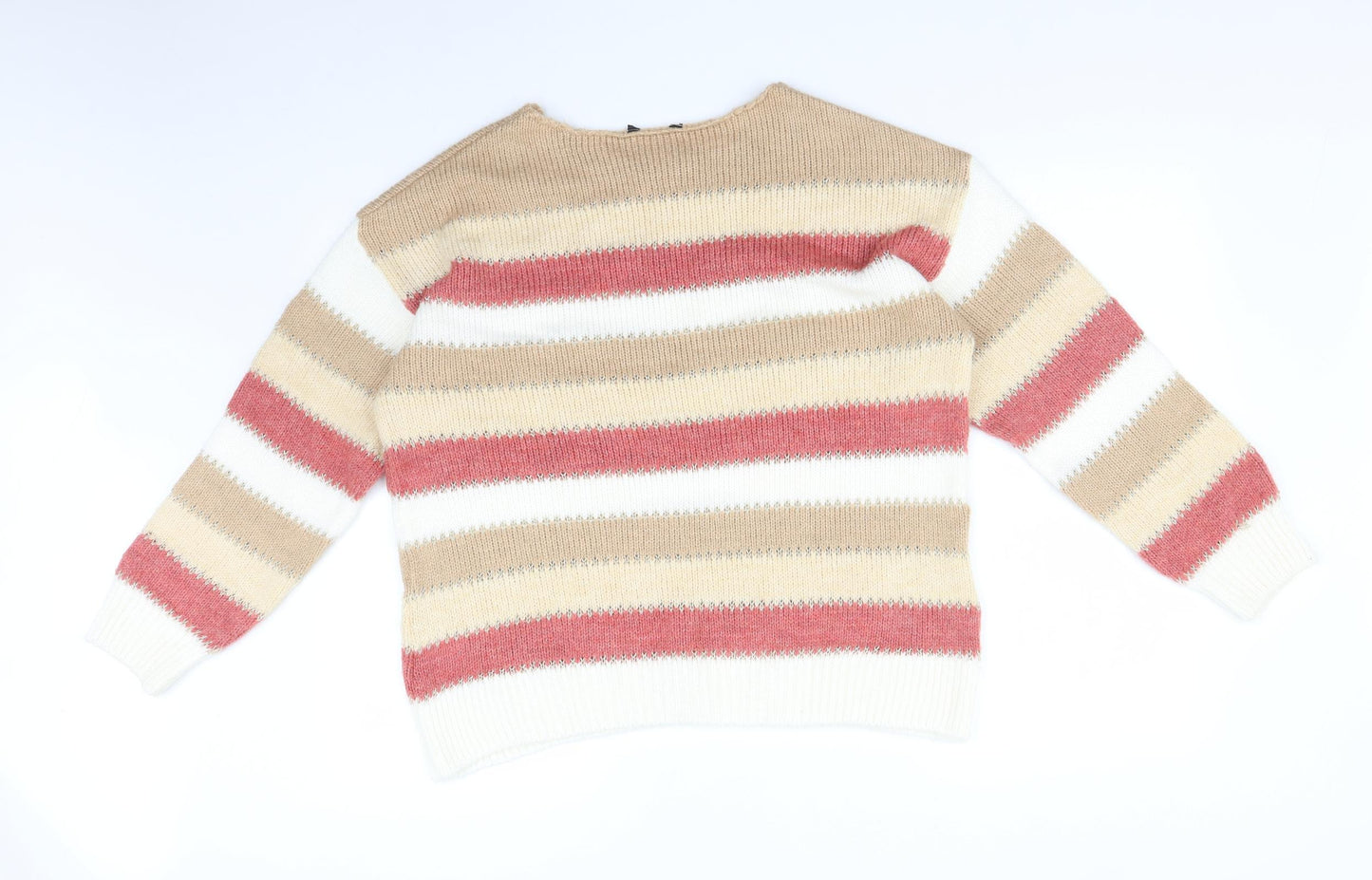 Peacocks Womens Multicoloured Striped  Pullover Sweatshirt Size L