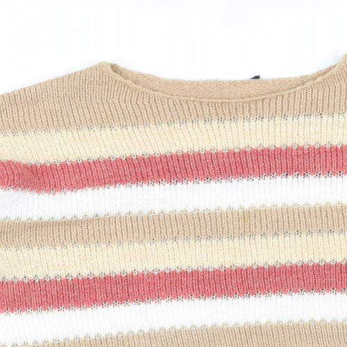 Peacocks Womens Multicoloured Striped  Pullover Sweatshirt Size L