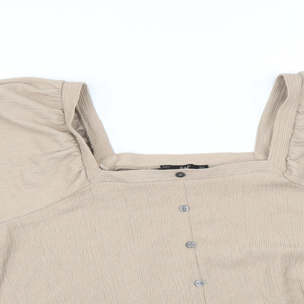 F&F Womens Brown   Basic T-Shirt Size 12