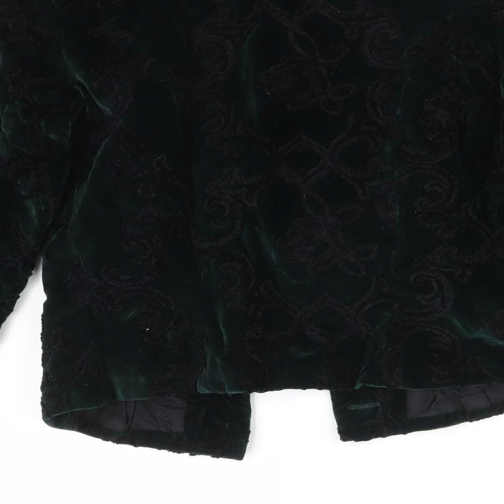 Monsoon Womens Green Geometric  Jacket Blazer Size 10