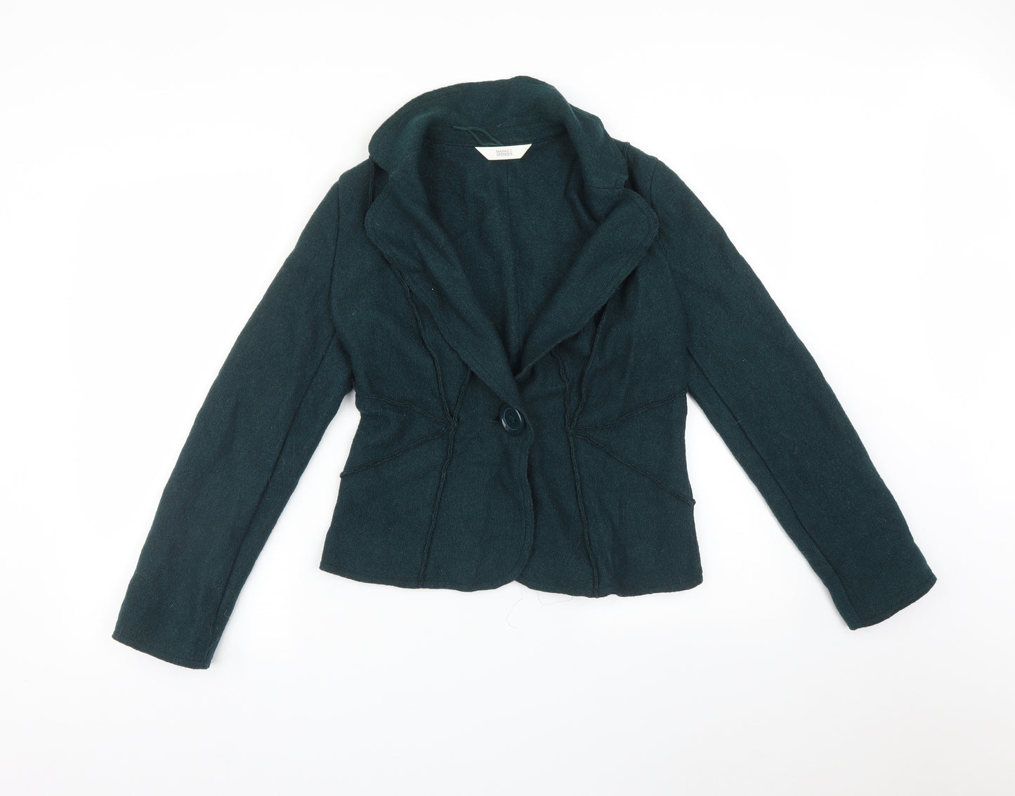 M&S Womens Green   Jacket Blazer Size 10