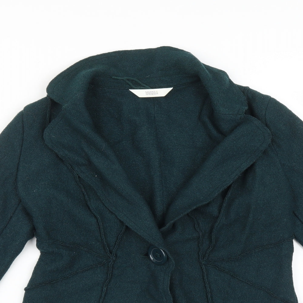 M&S Womens Green   Jacket Blazer Size 10