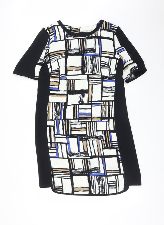 Front view of Marks & Spencer women’s multicoloured check a-line, size UK 12