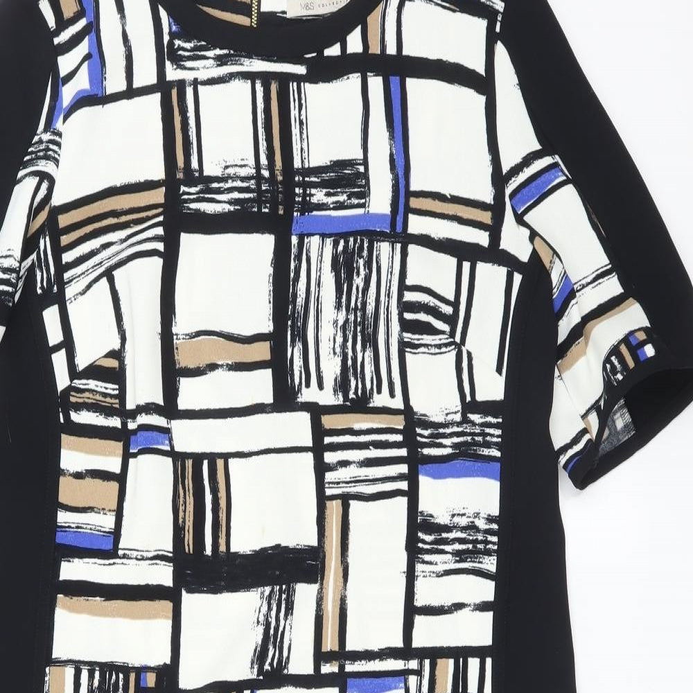 M&S Womens Multicoloured Check  A-Line  Size 12