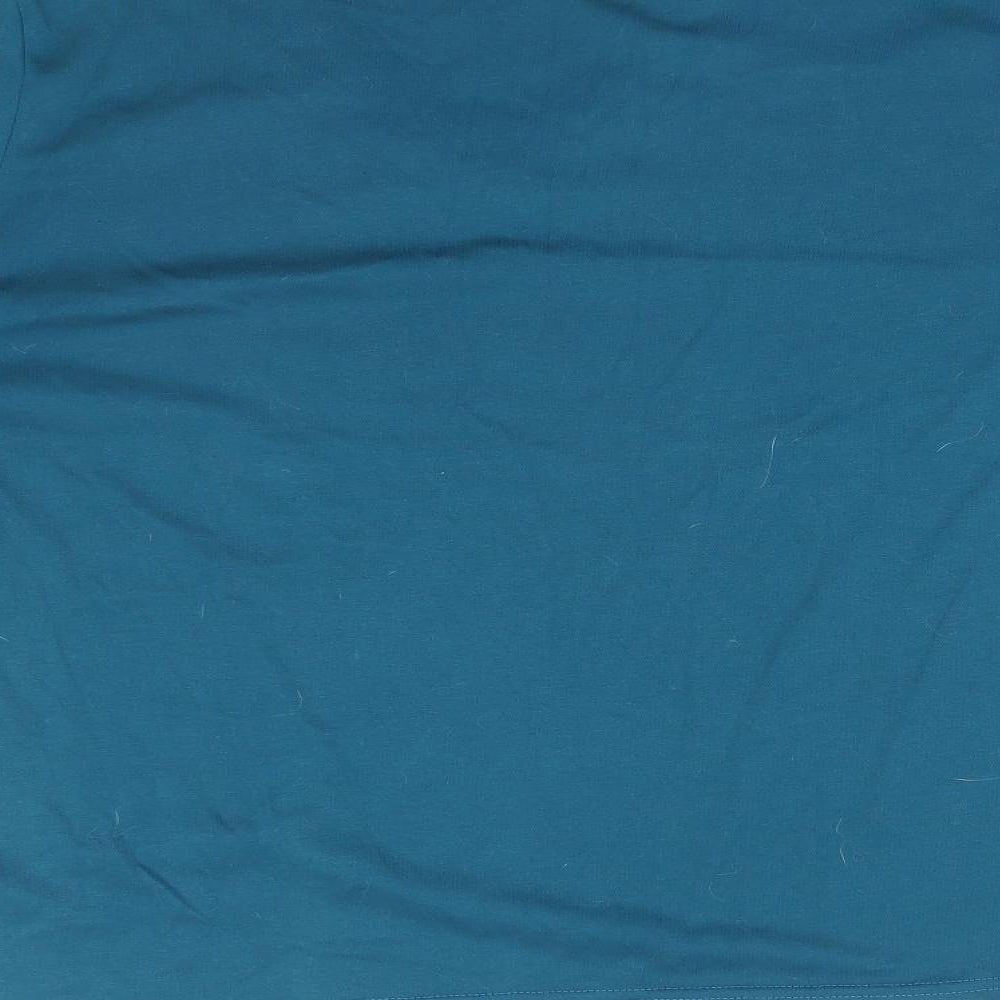 BE CASUAL Womens Blue Floral  Basic T-Shirt Size 20