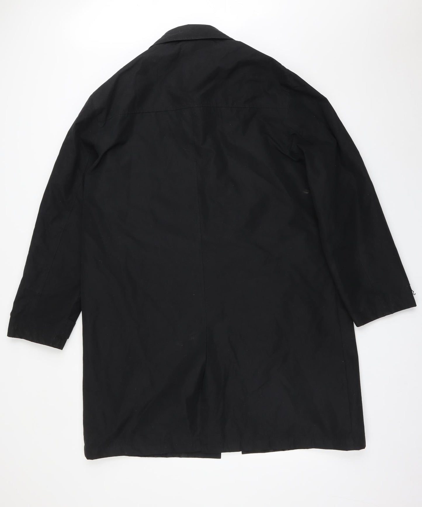 Harry Brown Mens Black   Trench Coat Coat Size L