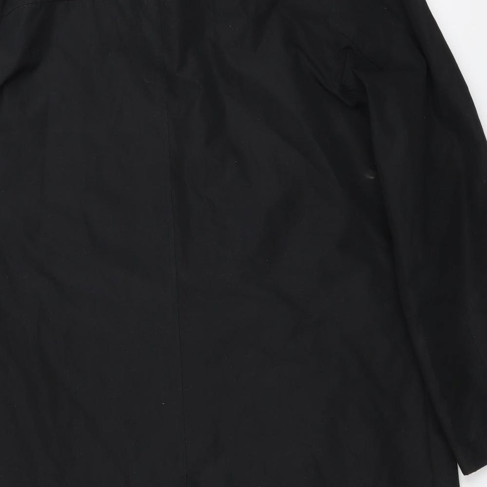 Harry Brown Mens Black   Trench Coat Coat Size L