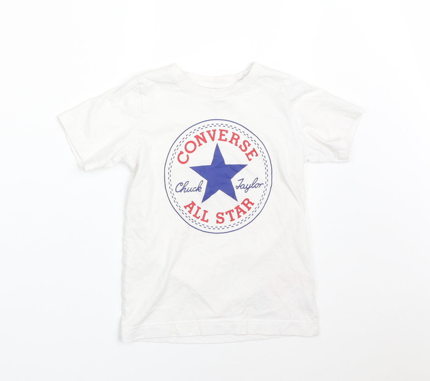 Converse Boys White   Basic T-Shirt Size 5-6 Years  - CONVERSE ALL STAR