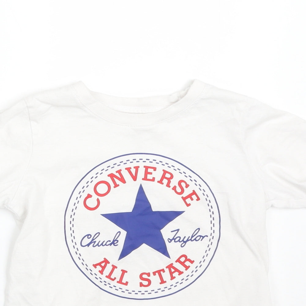 Converse Boys White   Basic T-Shirt Size 5-6 Years  - CONVERSE ALL STAR