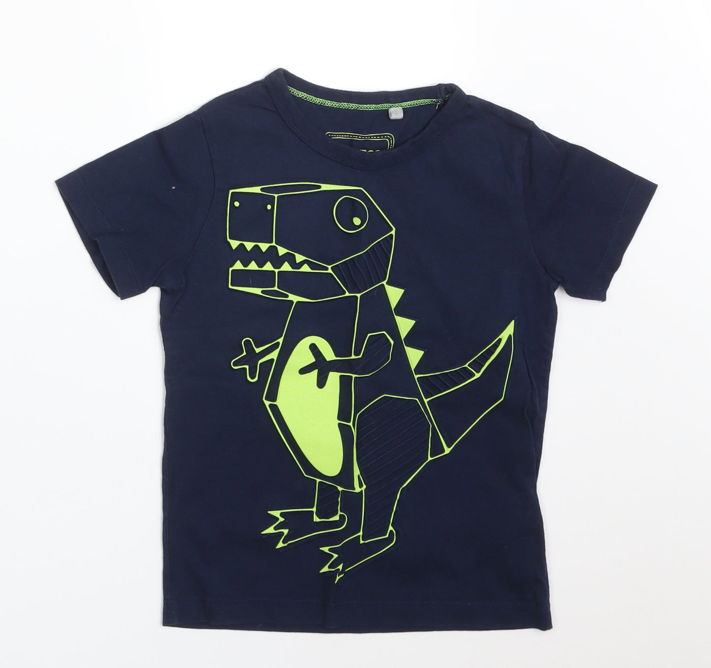 Blue Zoo Boys Blue   Basic T-Shirt Size 3-4 Years  - DINOSAUR