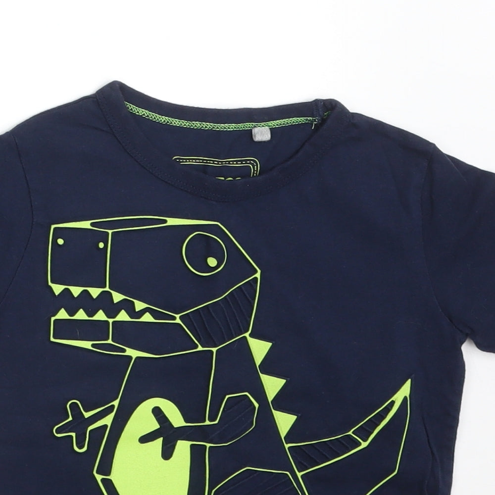 Blue Zoo Boys Blue   Basic T-Shirt Size 3-4 Years  - DINOSAUR
