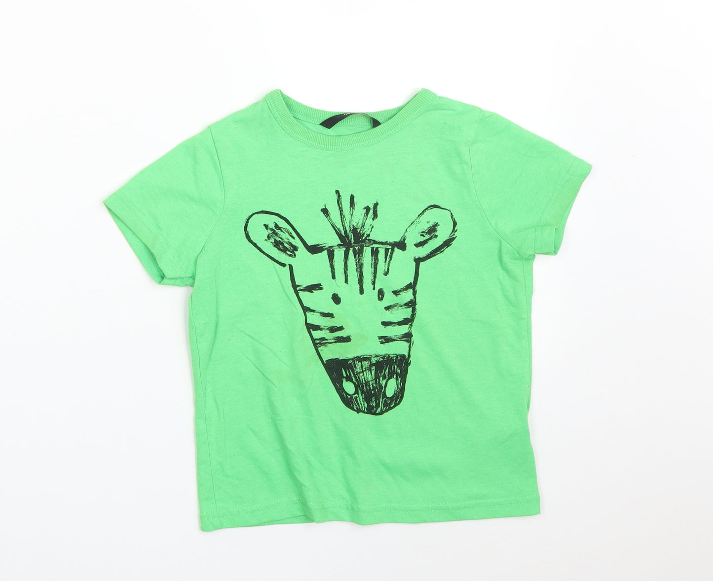 George Boys Green   Basic T-Shirt Size 3-4 Years  - ZEBRA