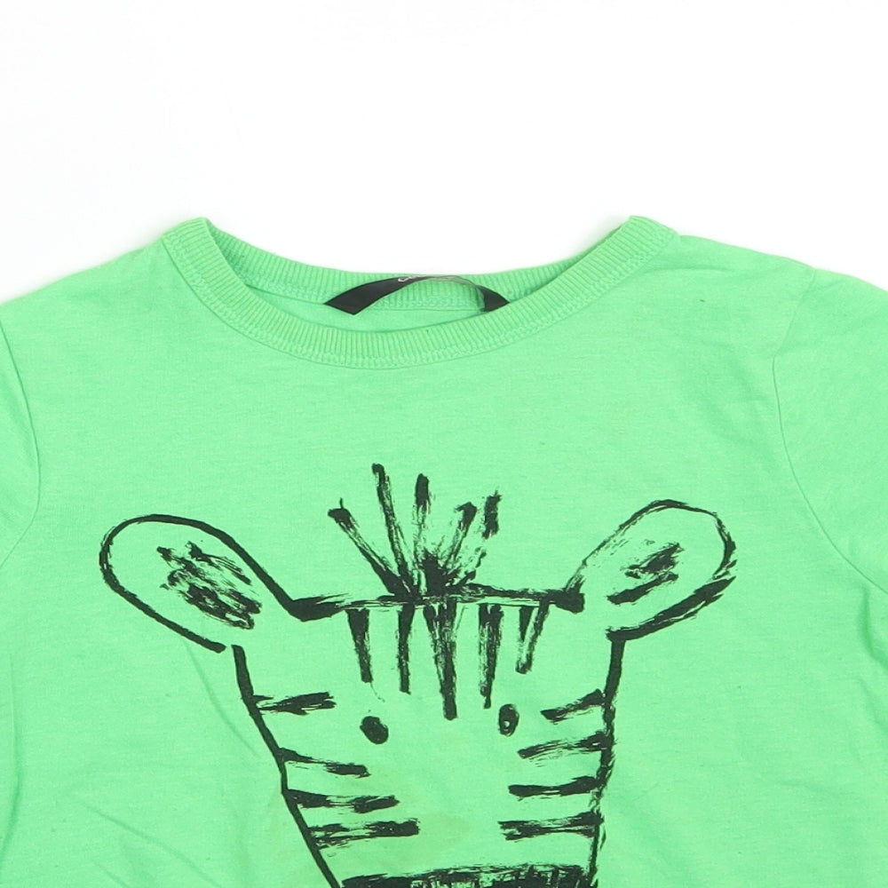 George Boys Green   Basic T-Shirt Size 3-4 Years  - ZEBRA