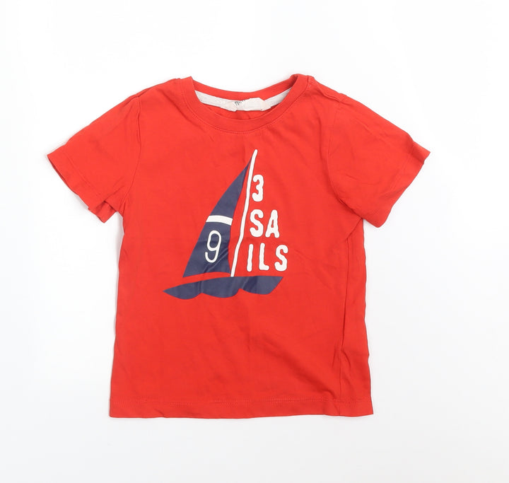 H&M Girls Red   Basic T-Shirt Size 3-4 Years  - BOAT