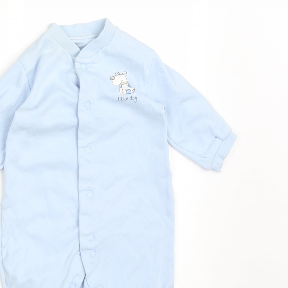 TESCO Baby Blue   Babygrow One-Piece Size 0-3 Months  - LITTLE DOG