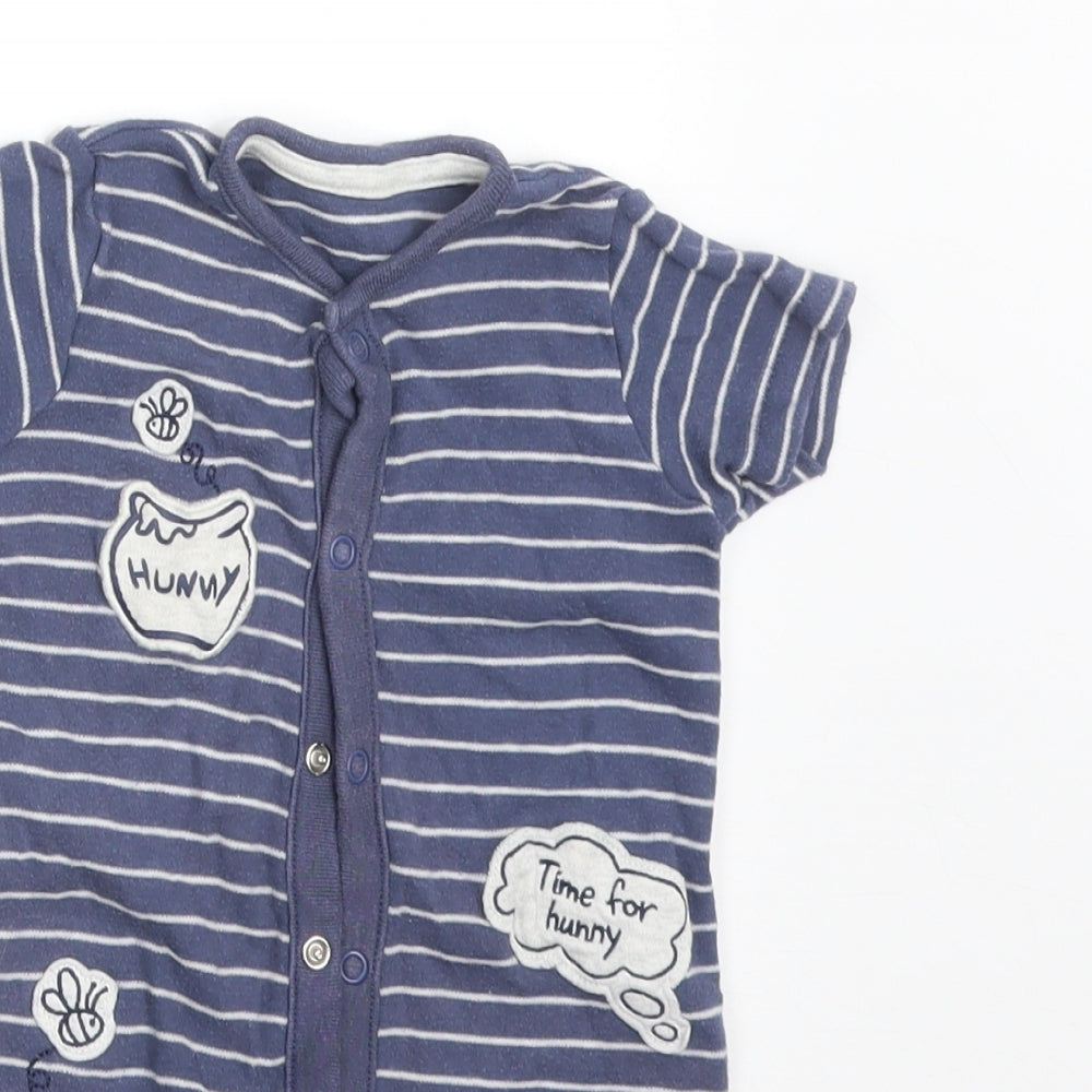 George Baby Blue Striped  Babygrow One-Piece Size 3-6 Months  - WINNIE THE POOH