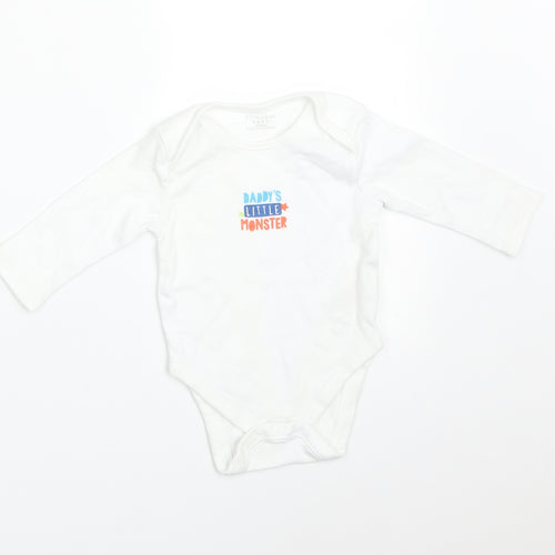 Primark Baby White   Babygrow One-Piece Size 3-6 Months  - DADDY'S LITTLE MONSTER