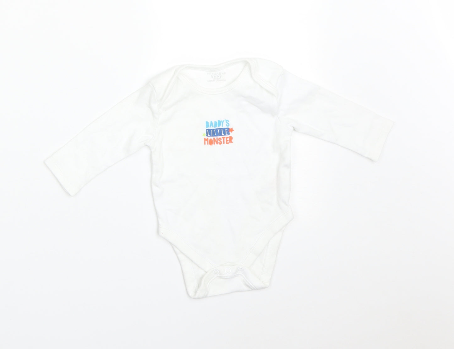 Primark Baby White   Babygrow One-Piece Size 3-6 Months  - DADDY'S LITTLE MONSTER