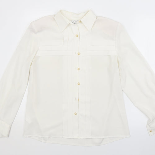 Country Casuals Womens White   Basic Button-Up Size M