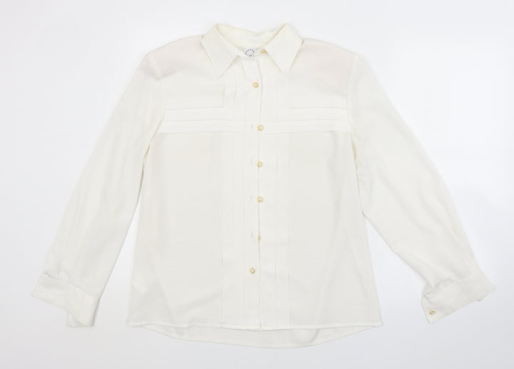 Country Casuals Womens White   Basic Button-Up Size M