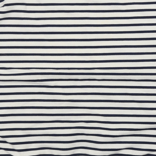 Papaya Womens White Striped  Pullover Jumper Size M