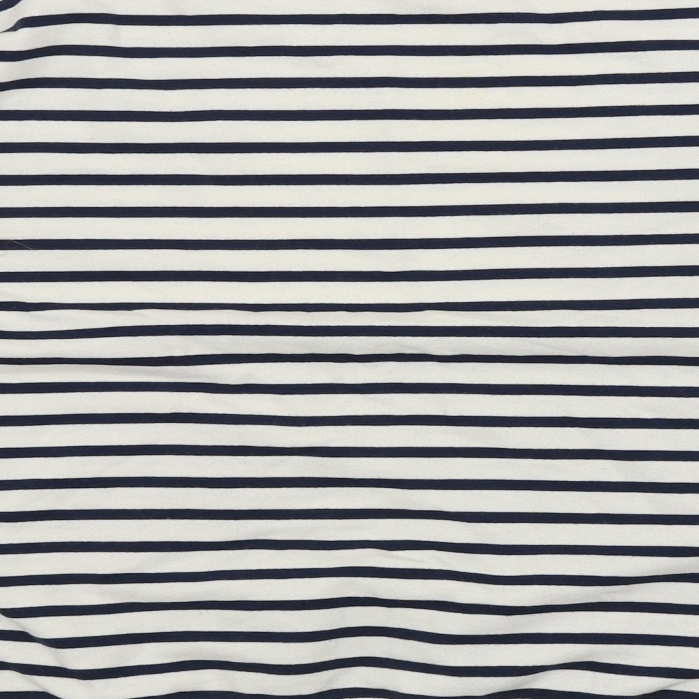 Papaya Womens White Striped  Pullover Jumper Size M