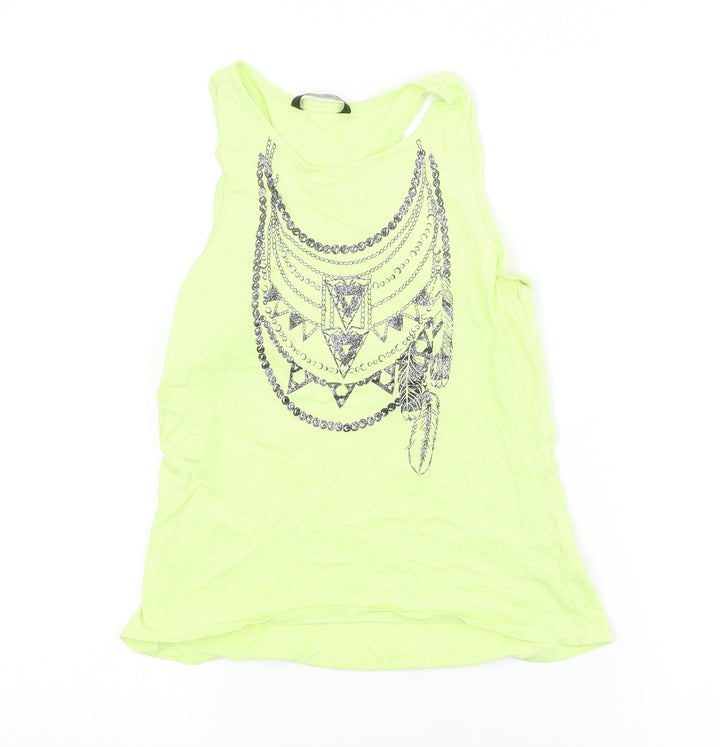 George Girls Green Basic Tank Size 9-10 Years