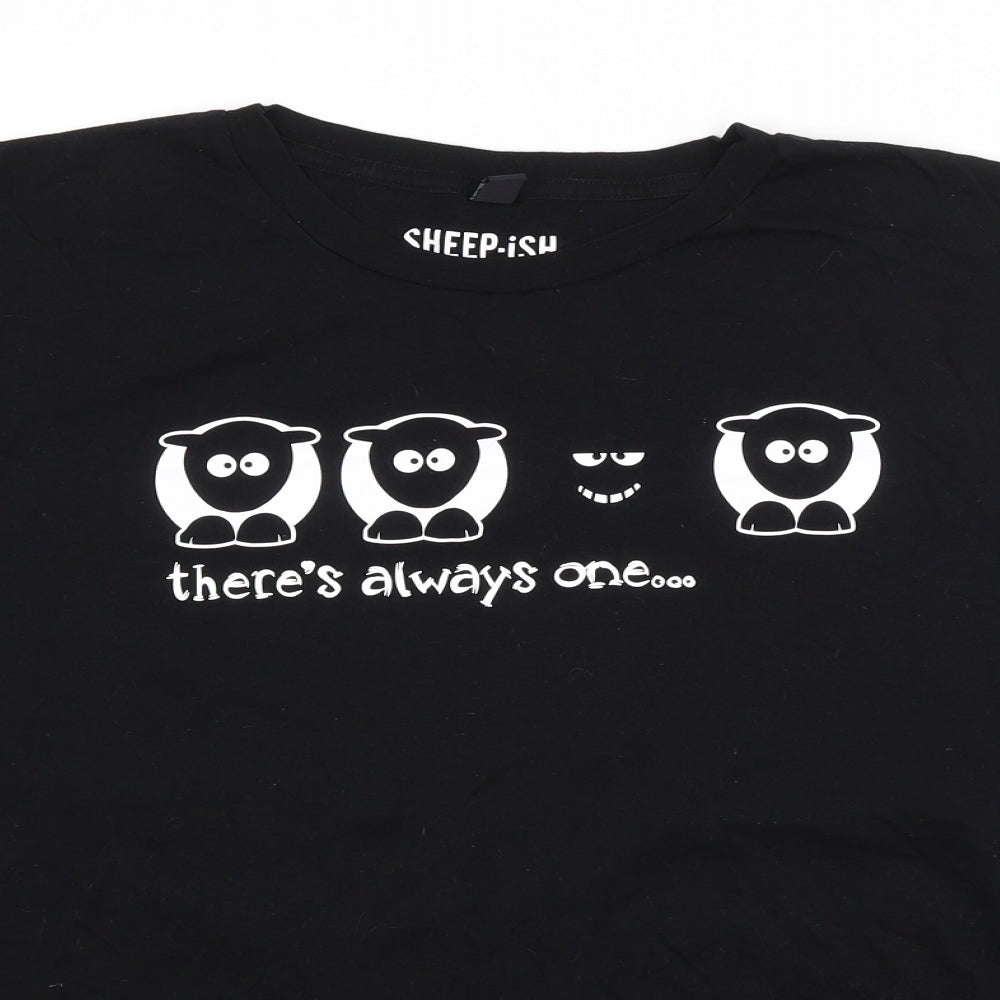Preworn Womens Black   Basic T-Shirt Size 2XL