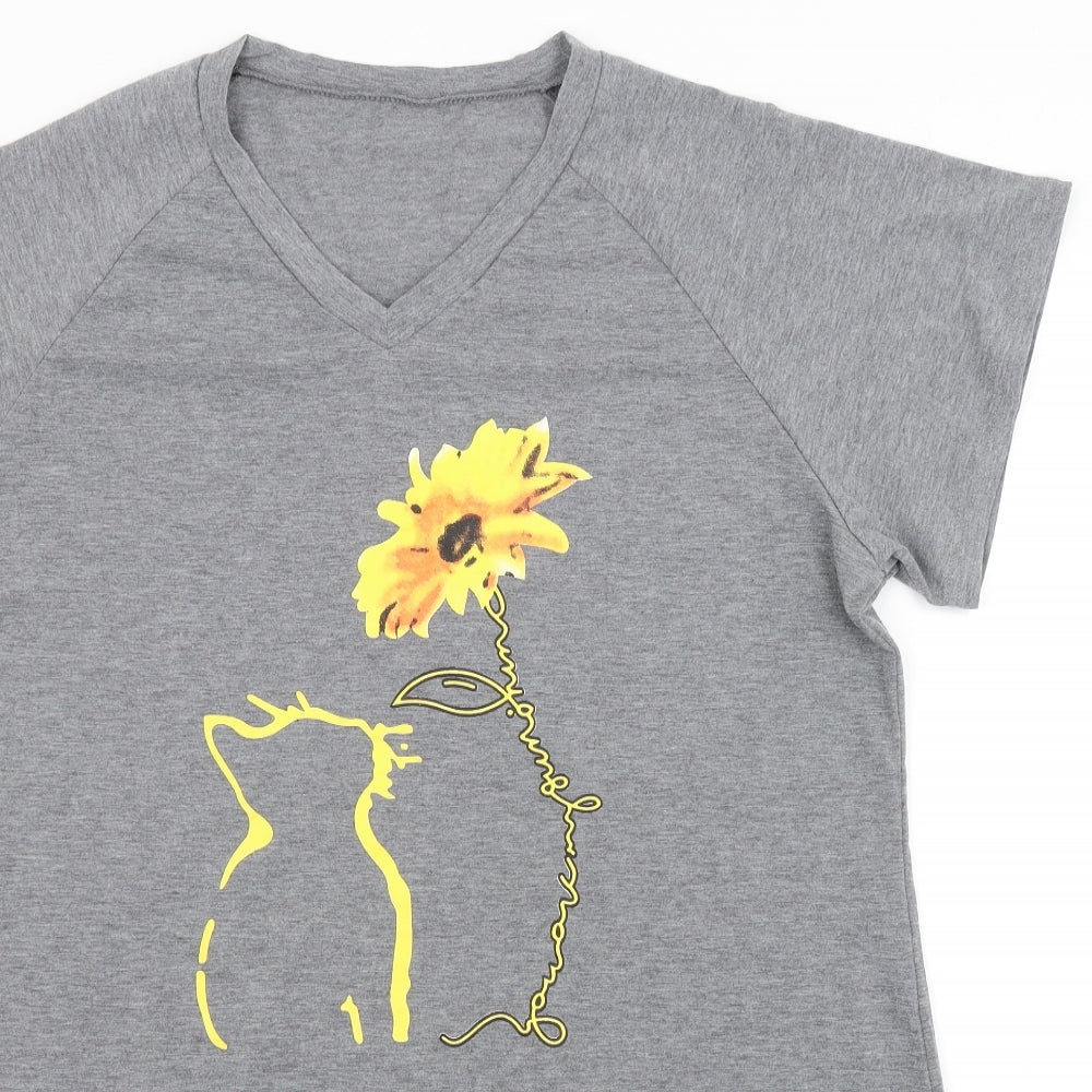 Preworn Womens Grey   Basic T-Shirt Size 2XL