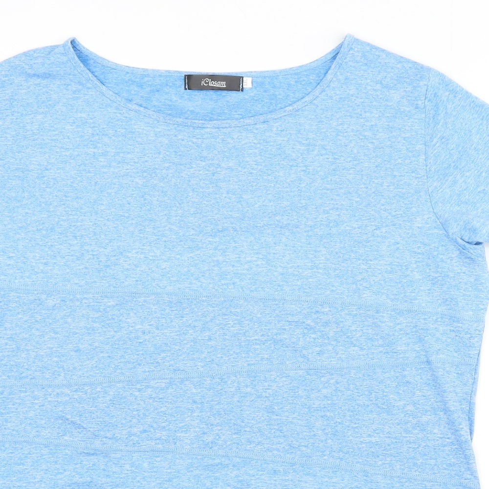 iCLOSAM Womens Blue   Basic T-Shirt Size 2XL