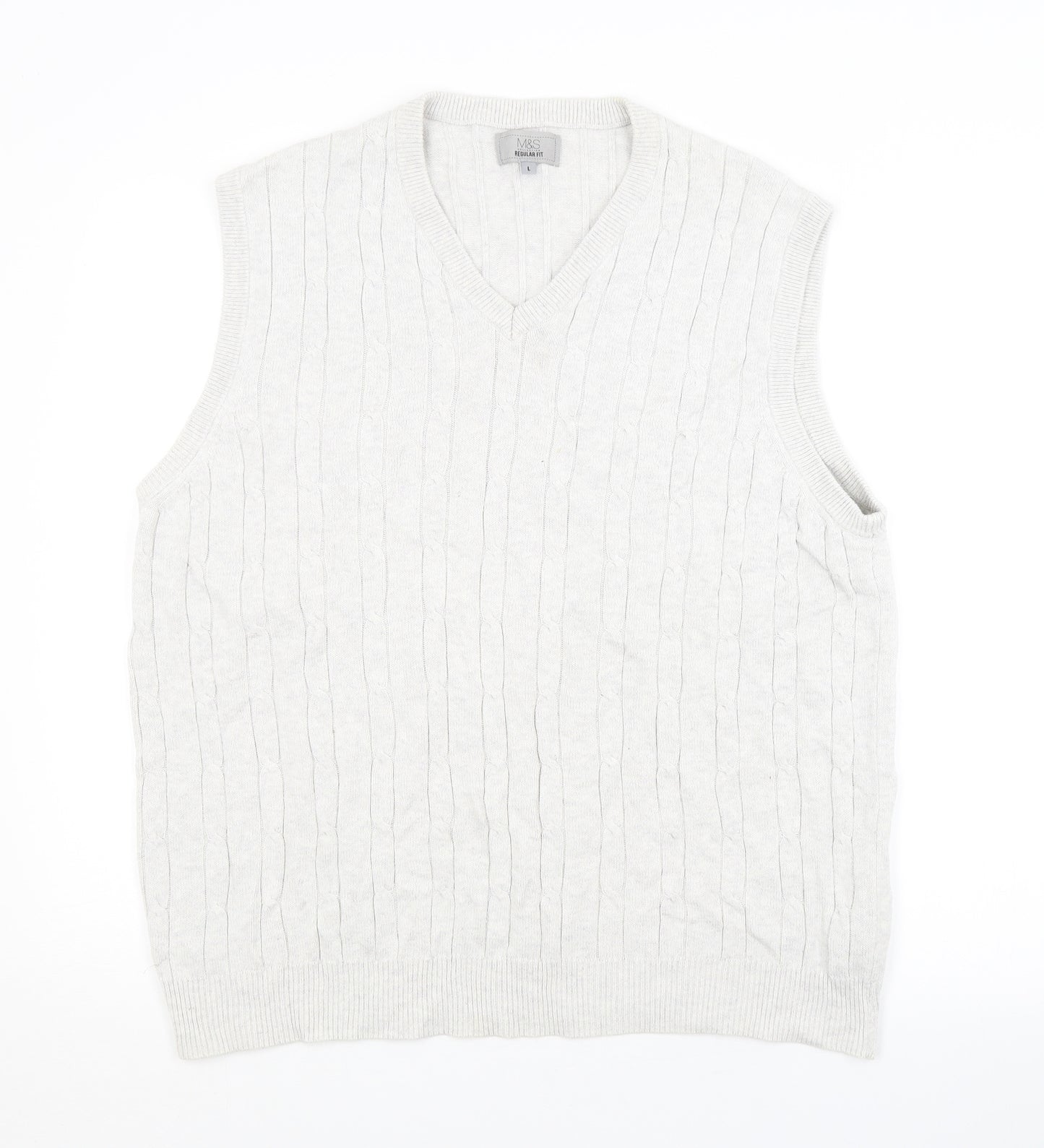 M&S Mens Grey   Vest Jumper Size L