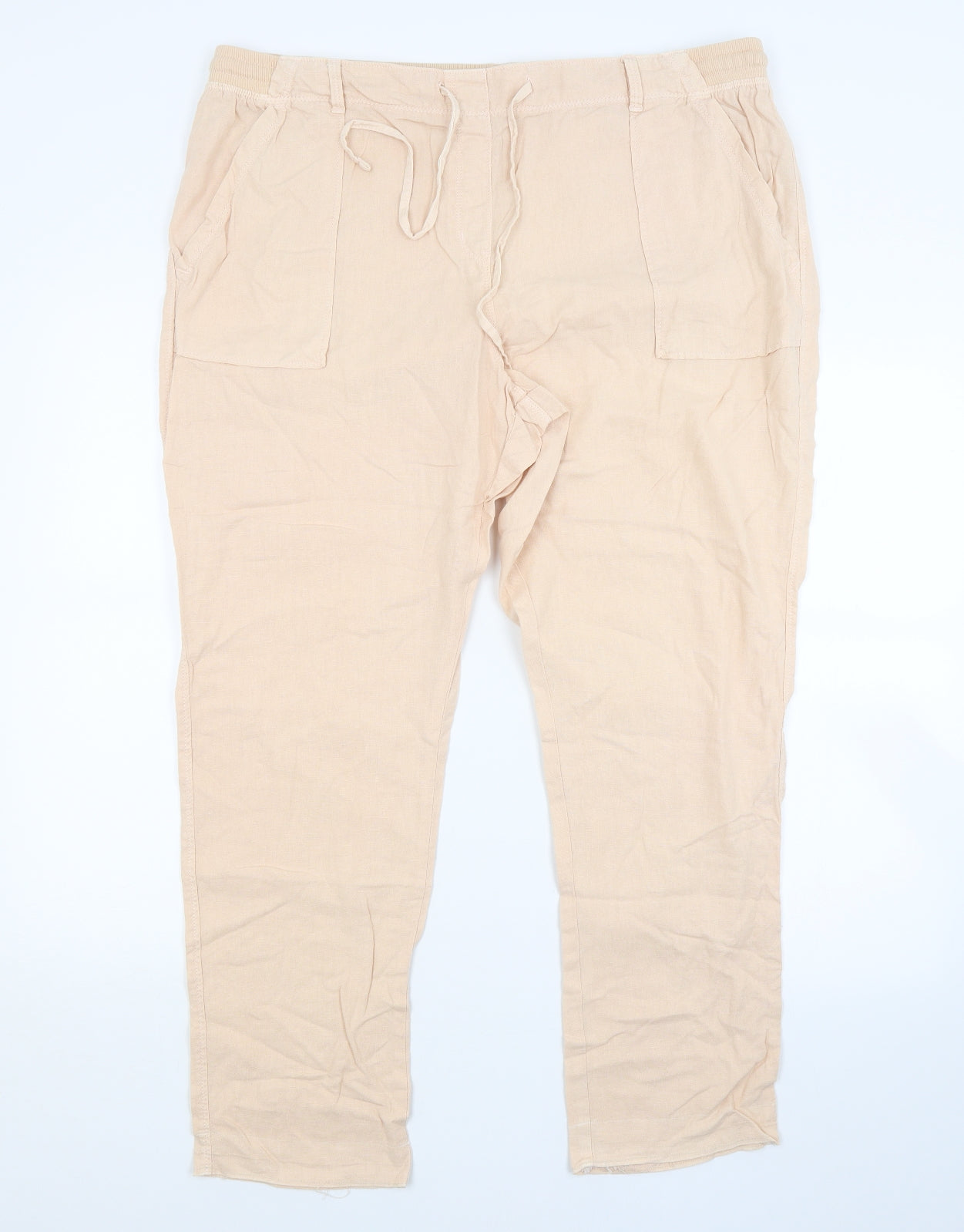 M&S Womens Orange   Trousers  Size 18 L29 in