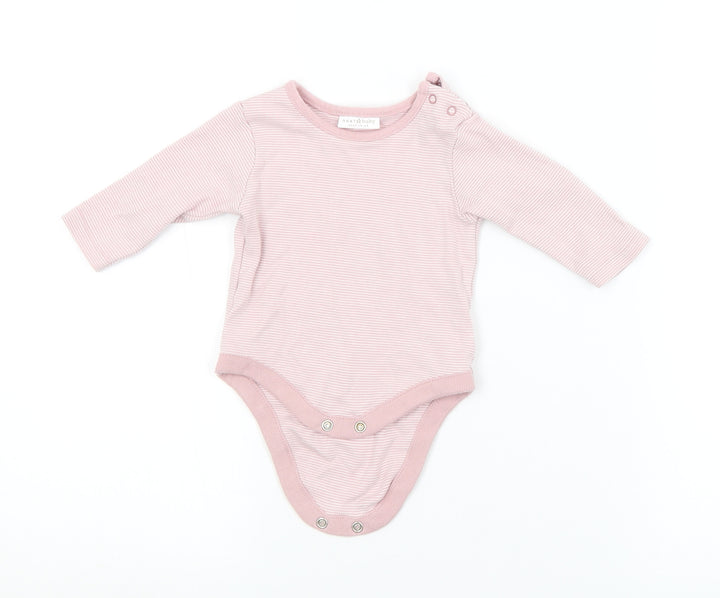 NEXT Baby Pink Striped Babygrow One-Piece Size 0-3 Months