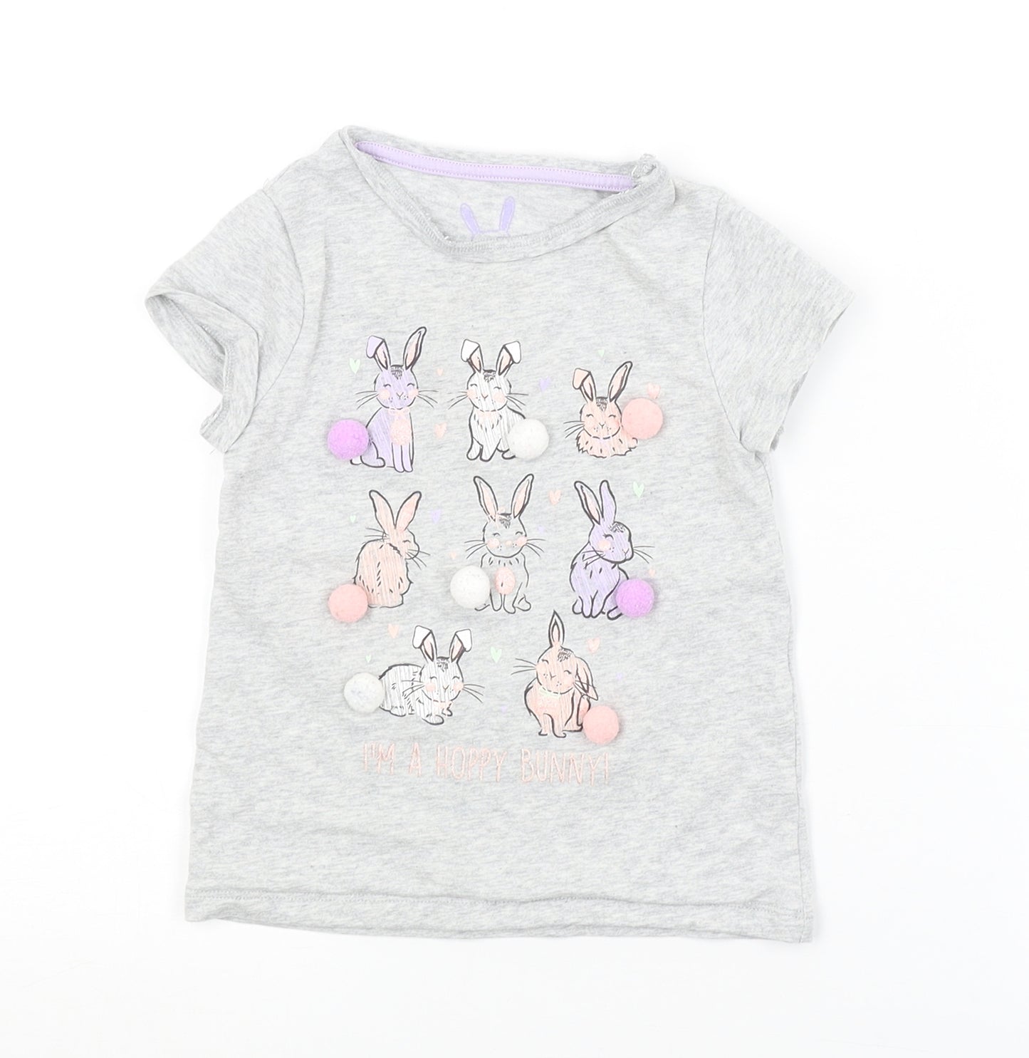 F&F Girls Grey   Basic T-Shirt Size 2-3 Years